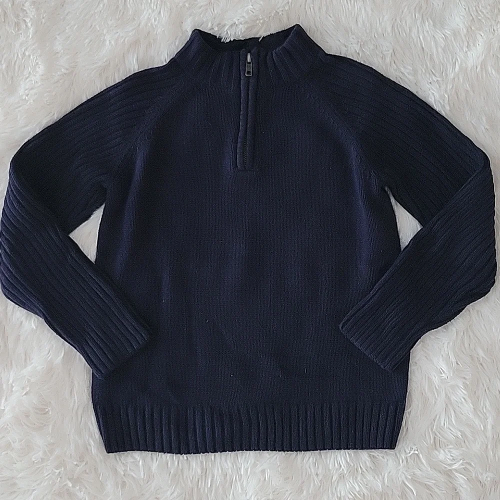 Gymboree Navy Quarter Zip Pullover Sweater Boys Size 7/8